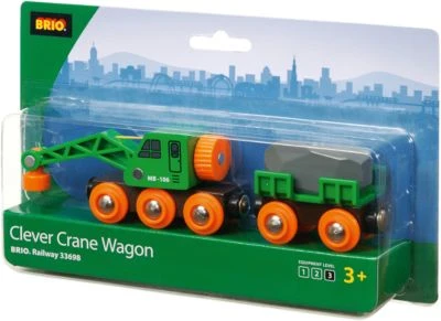 BRIO Grüner Kranwagen Mit Anhänger Und Fracht – Bild 2
