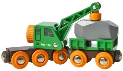 BRIO Grüner Kranwagen Mit Anhänger Und Fracht – Bild 4